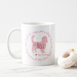 Benutzerdefinierte Pastell-Rosa-Cavalier-Silhouett Kaffeetasse