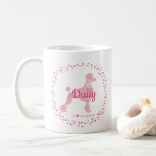 Benutzerdefinierte Pastell-Rosa-Poodle-Silhouette  Kaffeetasse