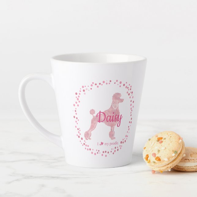 Benutzerdefinierte Pastell-Rosa-Poodle-Silhouette  Milchtasse (Beispiel)