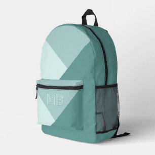 Benutzerdefinierte Pastell-Seeglas-Mint-Teal-Grün Bedruckter Rucksack