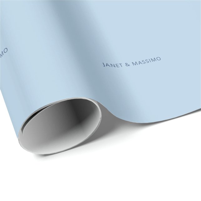Benutzerdefinierte pastellblaue personalisierte mi geschenkpapier (Rolleneckpunkt)