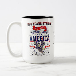 Benutzerdefinierte patriotische amerikanische 250- zweifarbige tasse