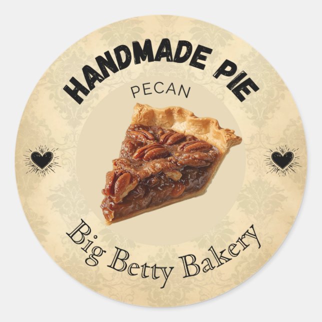 Benutzerdefinierte Pecan Pie Labels | Personalisie Runder Aufkleber (Vorderseite)