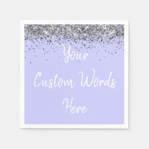 Benutzerdefinierte Periwinkle Lila und Silber Gebu Serviette