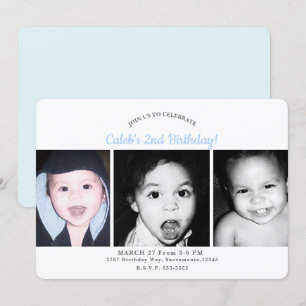 Benutzerdefinierte personalisierte 3 Fotos Foto Ge Einladung