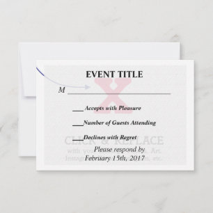 Benutzerdefinierte Personalisierte Blindvorlage RSVP Karte