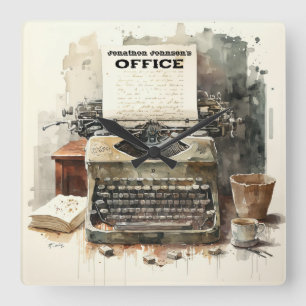 Benutzerdefinierte Personalisierte Büromauer für S Quadratische Wanduhr