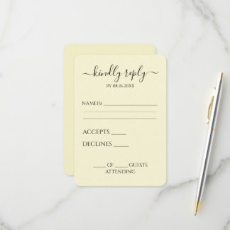 Benutzerdefinierte Personalisierte Einfache Minima RSVP Karte
