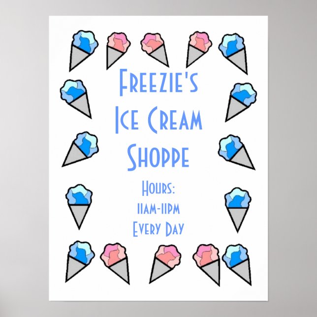 Benutzerdefinierte, Personalisierte Eiscreme-Grenz Poster (Vorne)