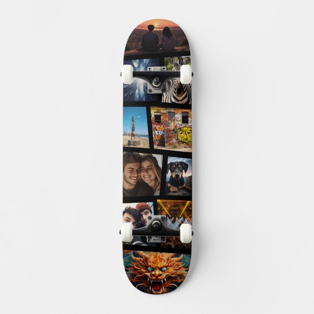 Benutzerdefinierte Personalisierte Foto Collage Sk Skateboard (Vorderseite)