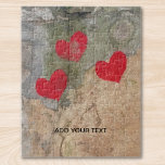Benutzerdefinierte Personalisierte Foto- und Texta Puzzle<br><div class="desc">Dieses Rätsel zeigt ein Foto einer alten Wand,  die mit drei Herzen gemalt wurde. Sie können dieses Rätsel mit Ihrem Foto,  Namen oder inspirierenden Zitat anpassen.</div>