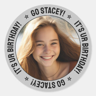 Benutzerdefinierte Personalisierte Geburtsmeldung, Runder Aufkleber