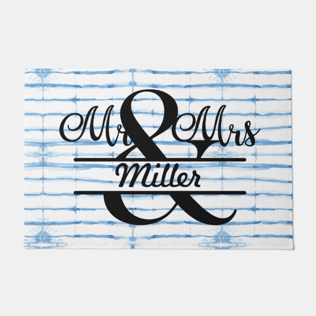 Benutzerdefinierte Personalisierte Monogram Shibor Fußmatte (Vorderseite)