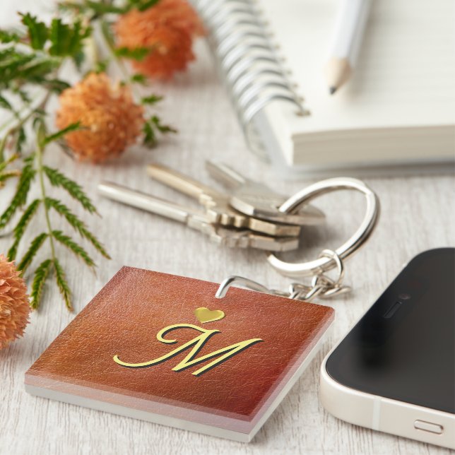 Benutzerdefinierte personalisierte Monogramminitia Schlüsselanhänger (Vorderseite rechts)