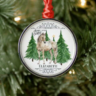 Benutzerdefinierte Personalisierte Pferde-Aquarell Ornament Aus Metall
