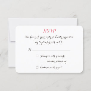 Benutzerdefinierte persönliche elegante Hochzeits- RSVP Karte