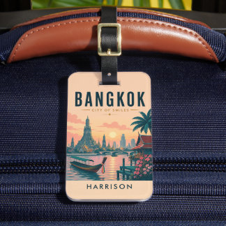 Benutzerdefinierte Pfirsich-Rosa Thailand Bangkok Gepäckanhänger