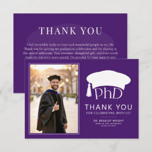 Benutzerdefinierte PhD-Doktorhut Doktorgrad-Abschl Dankeskarte