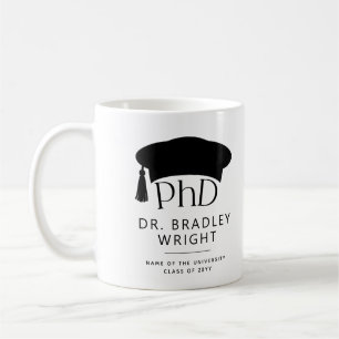 Benutzerdefinierte PhD-Doktorhut Doktorgrad-Abschl Kaffeetasse