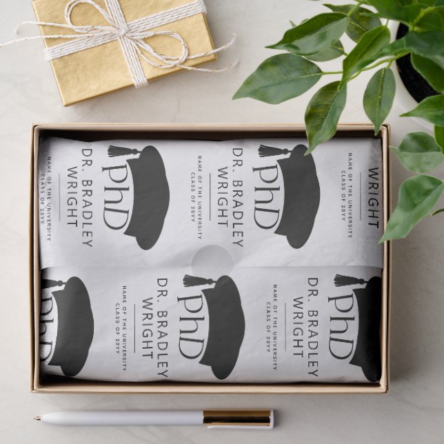 Benutzerdefinierte PhD-Doktorhut Doktorgrad-Abschl Seidenpapier (Geschenk)