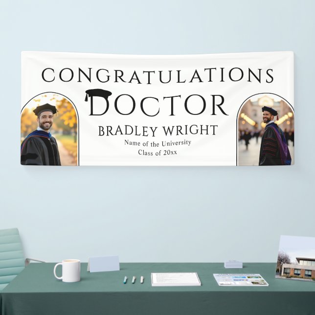 Benutzerdefinierte PhD Doktorhut Promotion Doktorg Banner (Messe)