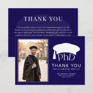 Benutzerdefinierte PhD Doktorhut Promotion Doktorg Dankeskarte