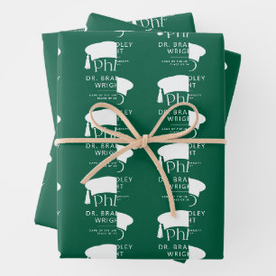 Benutzerdefinierte PhD Doktorhut Promotion Doktorg Geschenkpapier Set