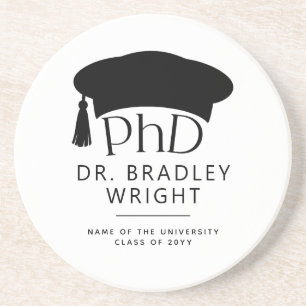 Benutzerdefinierte PhD Doktorhut Promotion Doktorg Getränkeuntersetzer