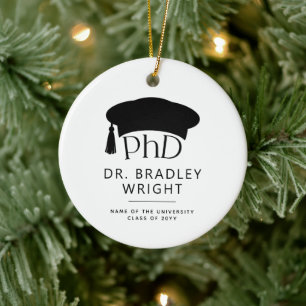 Benutzerdefinierte PhD Doktorhut Promotion Doktorg Keramik Ornament