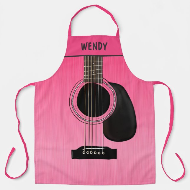 Benutzerdefinierte pinke Gitarre Schürze (Vorderseite)