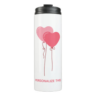 Benutzerdefinierte Pinke Minimalistische Valentine Thermosbecher