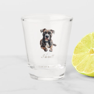 Benutzerdefinierte Pit Bull-Hochzeit  Schnapsglas