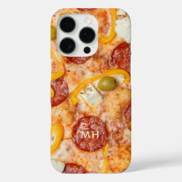 Benutzerdefinierte PIZZA-Telefonfälle mit Monogram iPhone 16 Pro Hülle