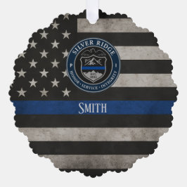 Benutzerdefinierte Polizei Thin Blue Line Amerikan Ornament Karte
