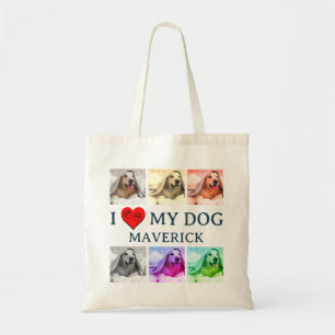Benutzerdefinierte Pop-Art ICH LIEBE MEINEN HUND G Tragetasche