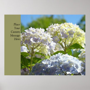 Benutzerdefinierte Poster Blaue Hortensien Blumen