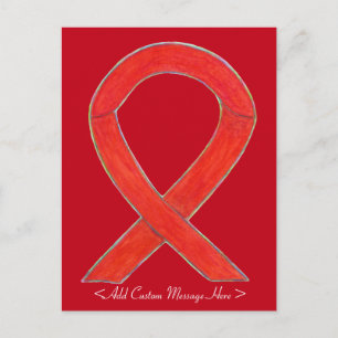 Benutzerdefinierte Postkarte für Red Awareness Rib