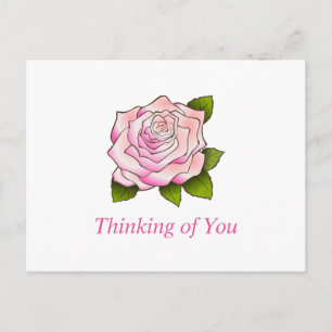 Benutzerdefinierte Postkarte mit Vintage-Rosa-Rose