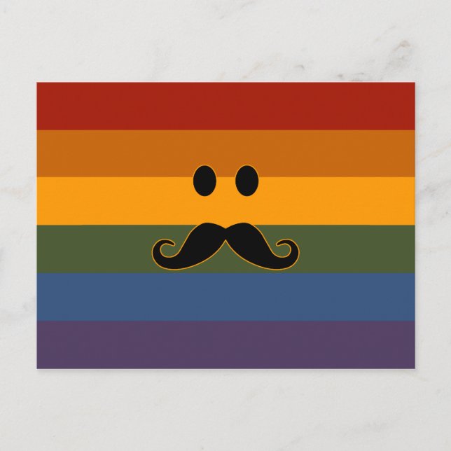 benutzerdefinierte Postkarte Mustache Pride (Vorderseite)