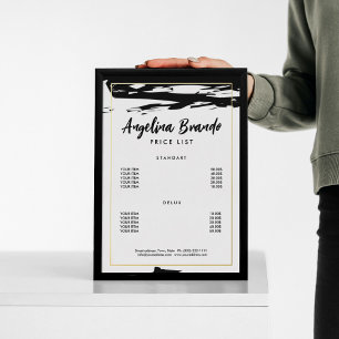 Benutzerdefinierte Preisliste Golden Foil Stroke B Folieneinladung