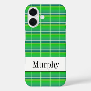 Benutzerdefinierte Preppy-Grünkarierte-iPhone-Hüll iPhone 16 Hülle