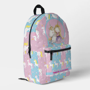 Benutzerdefinierte Prinzessin Unicorn Bedruckter Rucksack