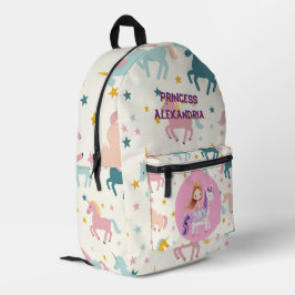 Benutzerdefinierte Prinzessin Unicorn Bedruckter Rucksack
