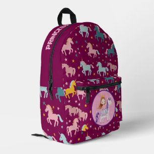 Benutzerdefinierte Prinzessin Unicorn Bedruckter Rucksack