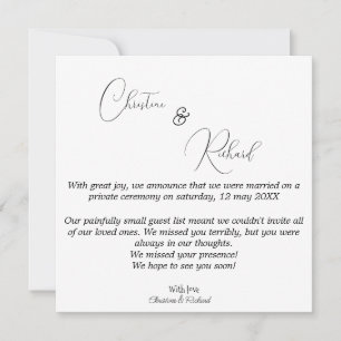 Benutzerdefinierte private Hochzeitsanzeige Karte