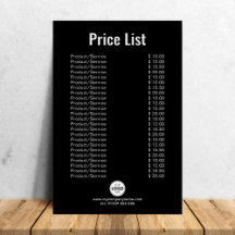 Benutzerdefinierte Produkt-/Dienstleistungspreisli