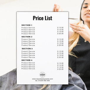 Benutzerdefinierte Produkte/Dienstleistungen Einfa Menükarte