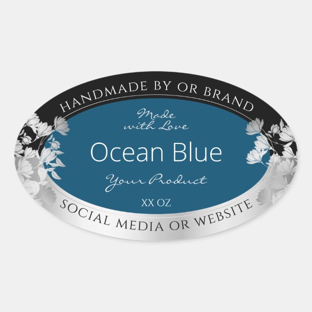 Benutzerdefinierte Produktkennzeichnungen Ocean Bl Ovaler Aufkleber (Vorderseite)
