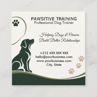 Benutzerdefinierte professionelle Hundetrainer Vis Quadratische Visitenkarte