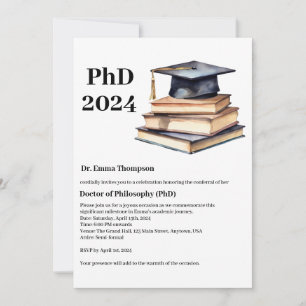 Benutzerdefinierte Promotionsfeier für Doktoranden Einladung